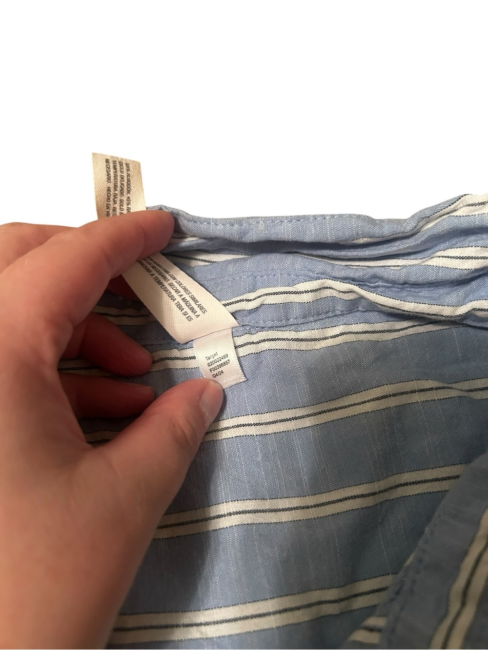 Auden Sleepwear Blue White Striped Top & Short Pajama Set Womens XL - Picture 4 of 6